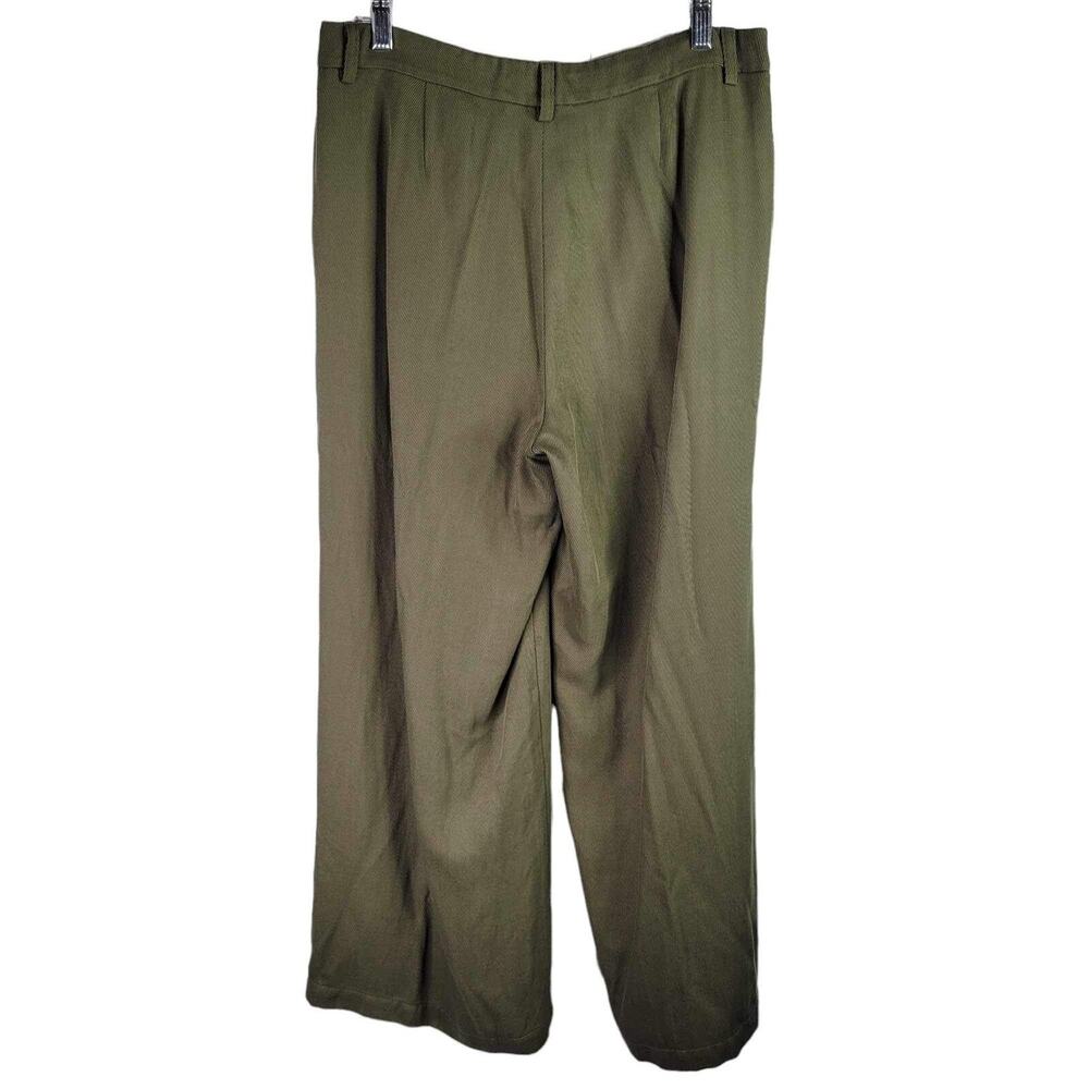 Eileen Fisher Pants Trouser Wide Leg Tencel Stretch Size 12 P Pockets Green New - Picture 4 of 11